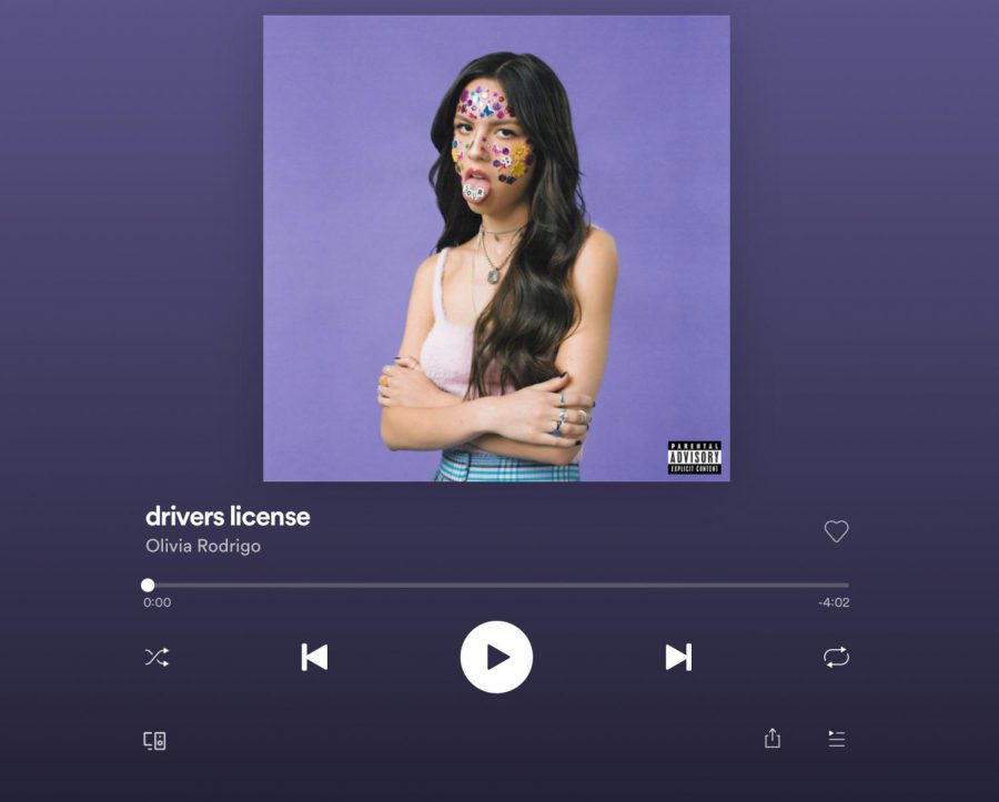 Driver license by Olivia Rodrigo on Spotify