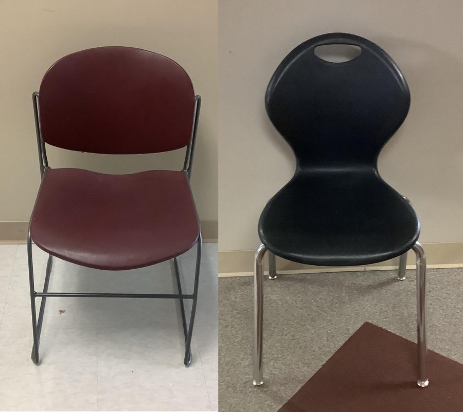 These are the chair candidates: the red and black chairs. There is no winner on which is the best, but they are both clearly quality chairs for different reasons.