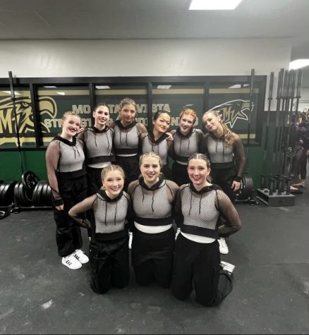 The Silver Creek Dance Team at their most recent competition before performing Hip Hop. From Left: Kiana Cole, Mel Campie, Jordan Randal, Angelica Trujillo, Sophia Sandee, Esther Jang, Taylor Brown, Gabi Weber, Sienna Weber.
