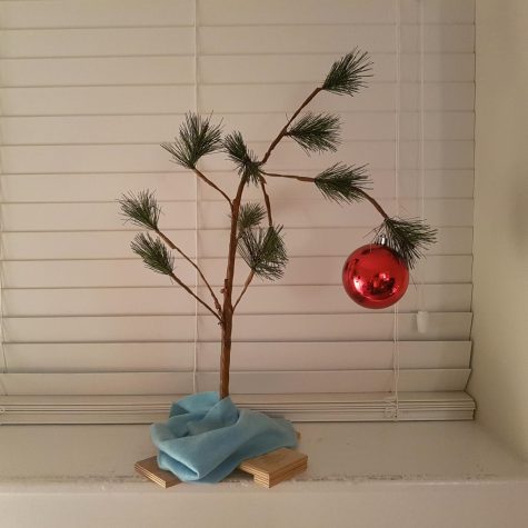 A photo of Charlie Brown’s Christmas tree from “A Charlie Brown Christmas.” The short, wilted tree symbolizes the depression that can often come with holiday festivities & commercialism, one of the main themes of the film.