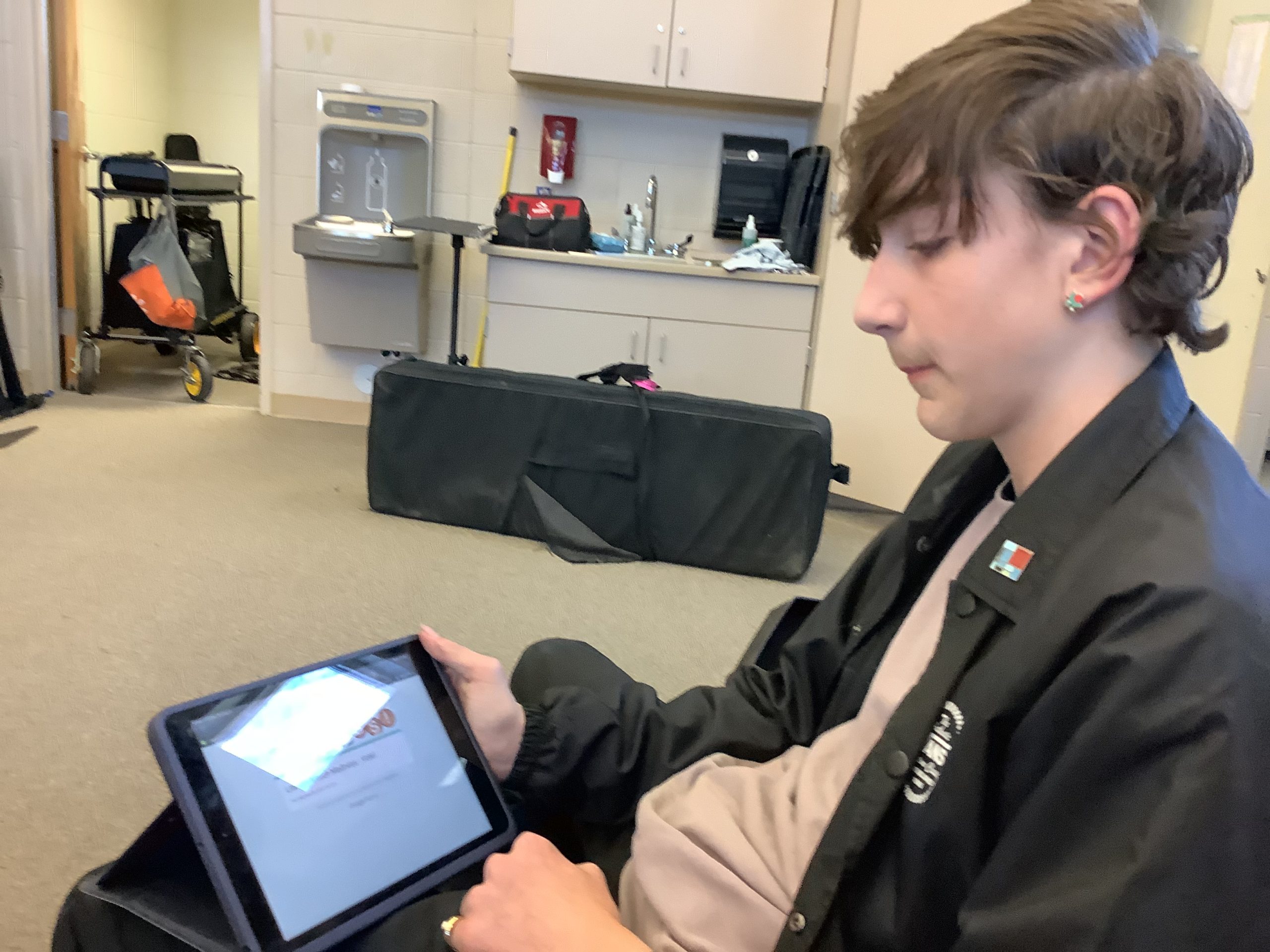 Jayme Potter votes for Literary March Madness at the end of the day on Thursday March 9th.