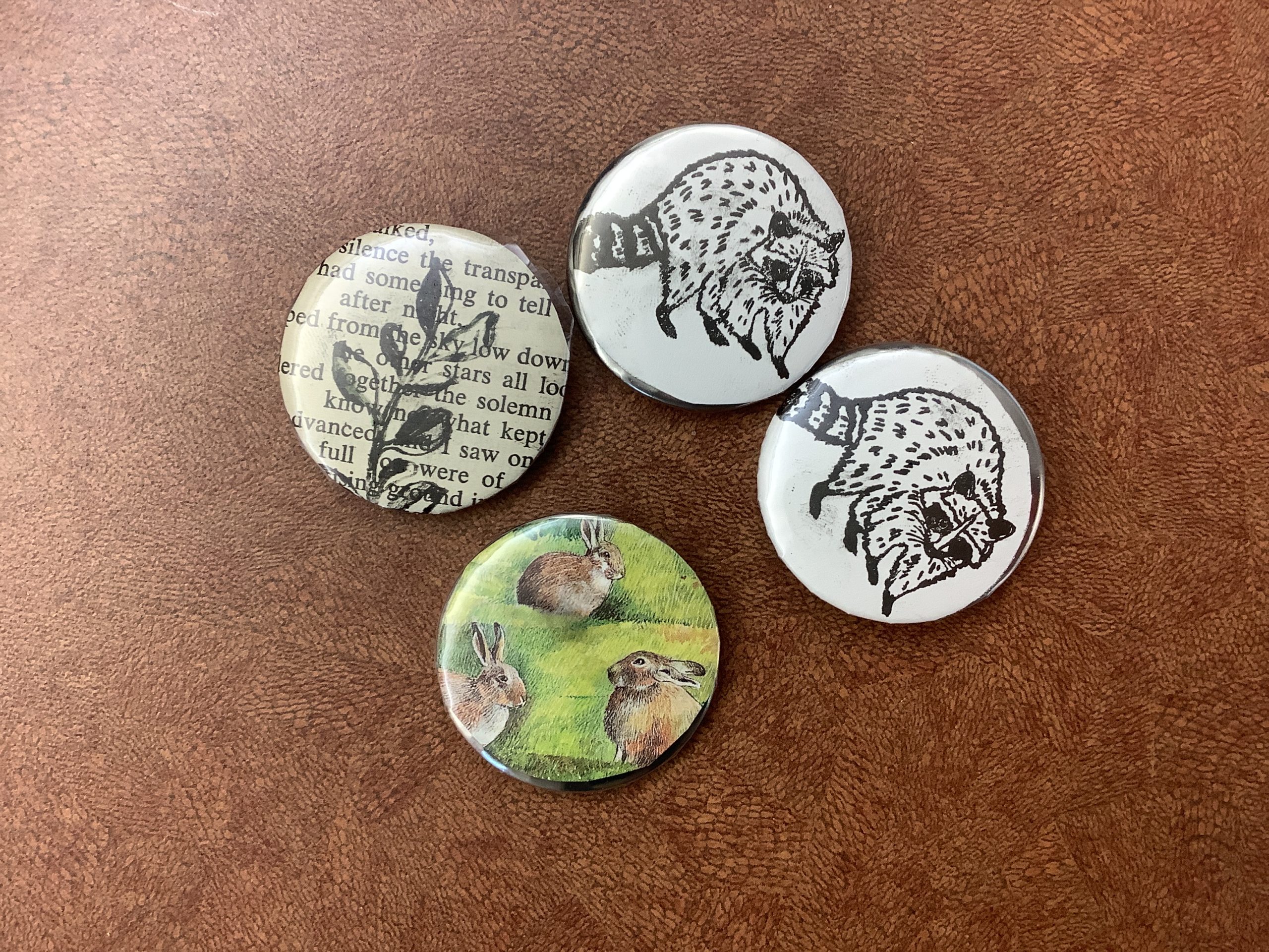 A few buttons that students have made in Makerspace