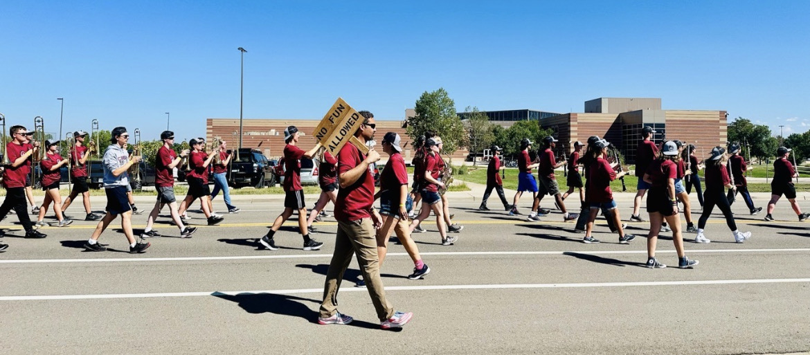Silver Creek Marching Band at the homecoming parade playing a cover of “Can’t Hold Us” by Macklemore, Ryan Lewis feat. Ray Dalton.
