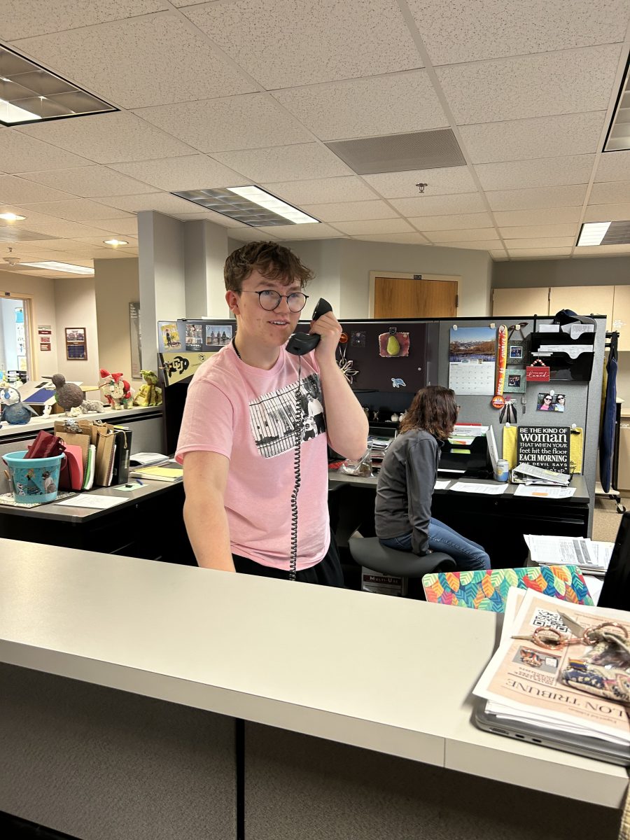 Silver Creek student body president Summit Louth doing the days morning announcements