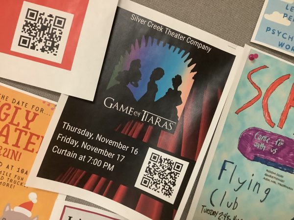 A flyer For Silver Creek High’s newest Play Game of Tiaras.