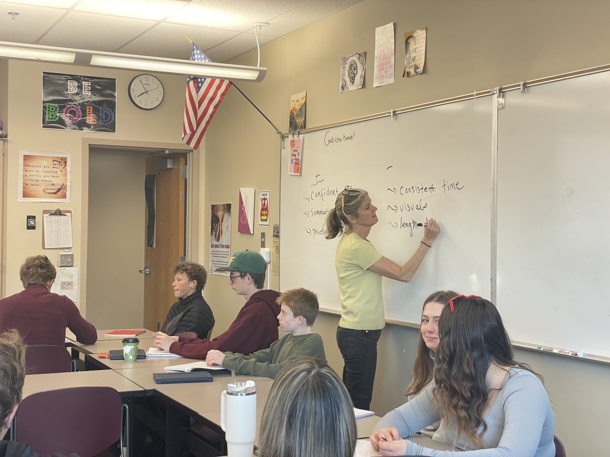 Justelle Grandsaert teaching SCLA 9 at Silver Creek High School. Picture taken on December 7, 2023.