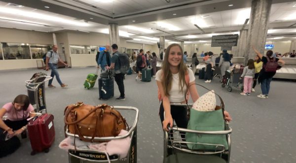 Natascha Dow after arriving at the Airport in Frankfurt, Germany on August 6th, 2024. Tired from the almost 10 hours but happy to finally see her German family again. 