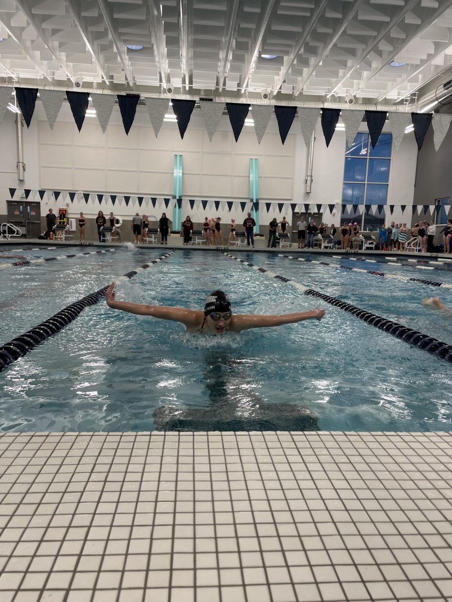 Silver Creek senior, Annika Sesselman, competing in the 100 meter butterfly.