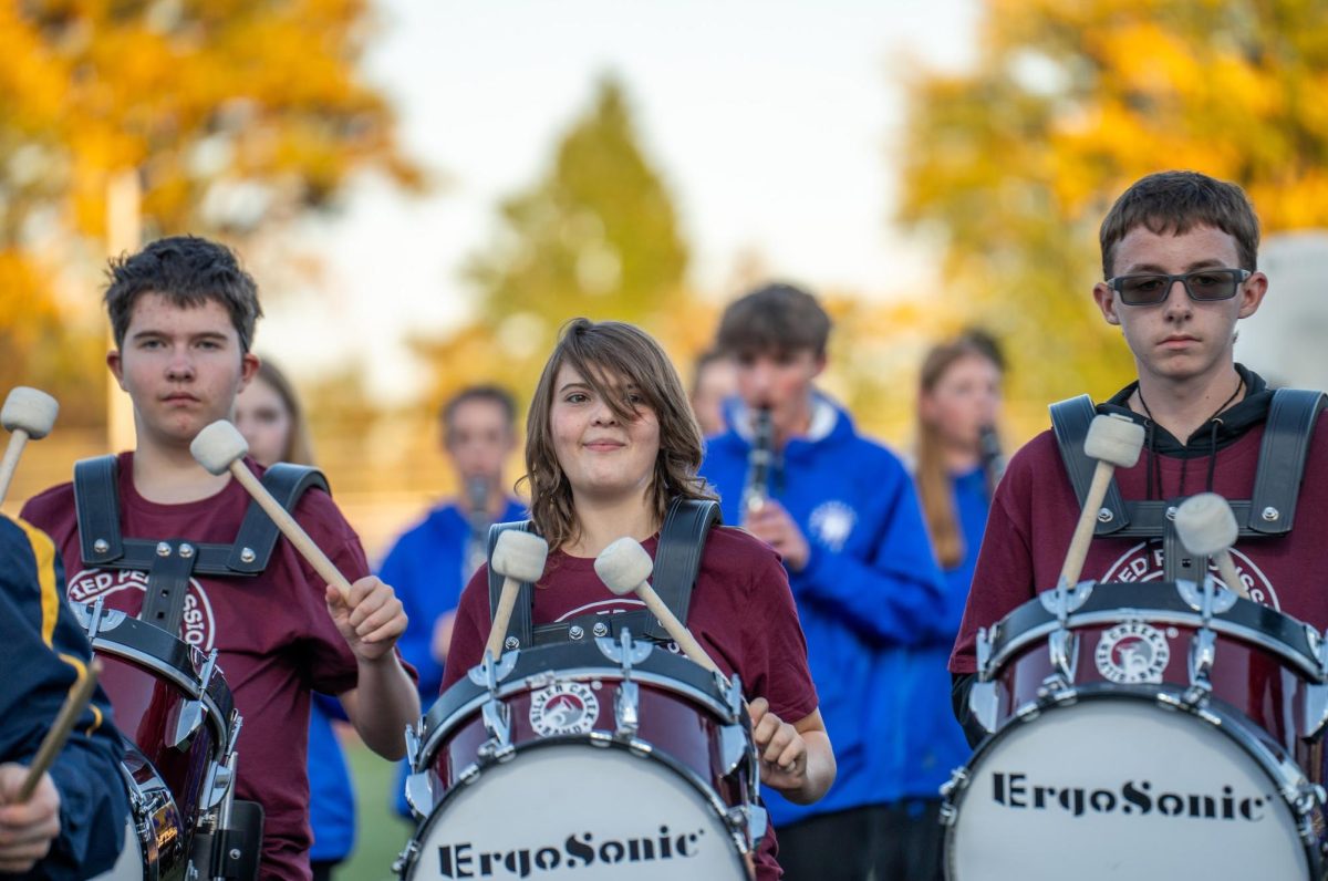 Nathan Anderson, Isabella Long, Troy Walker-Sanchez at SVVSD Band Night