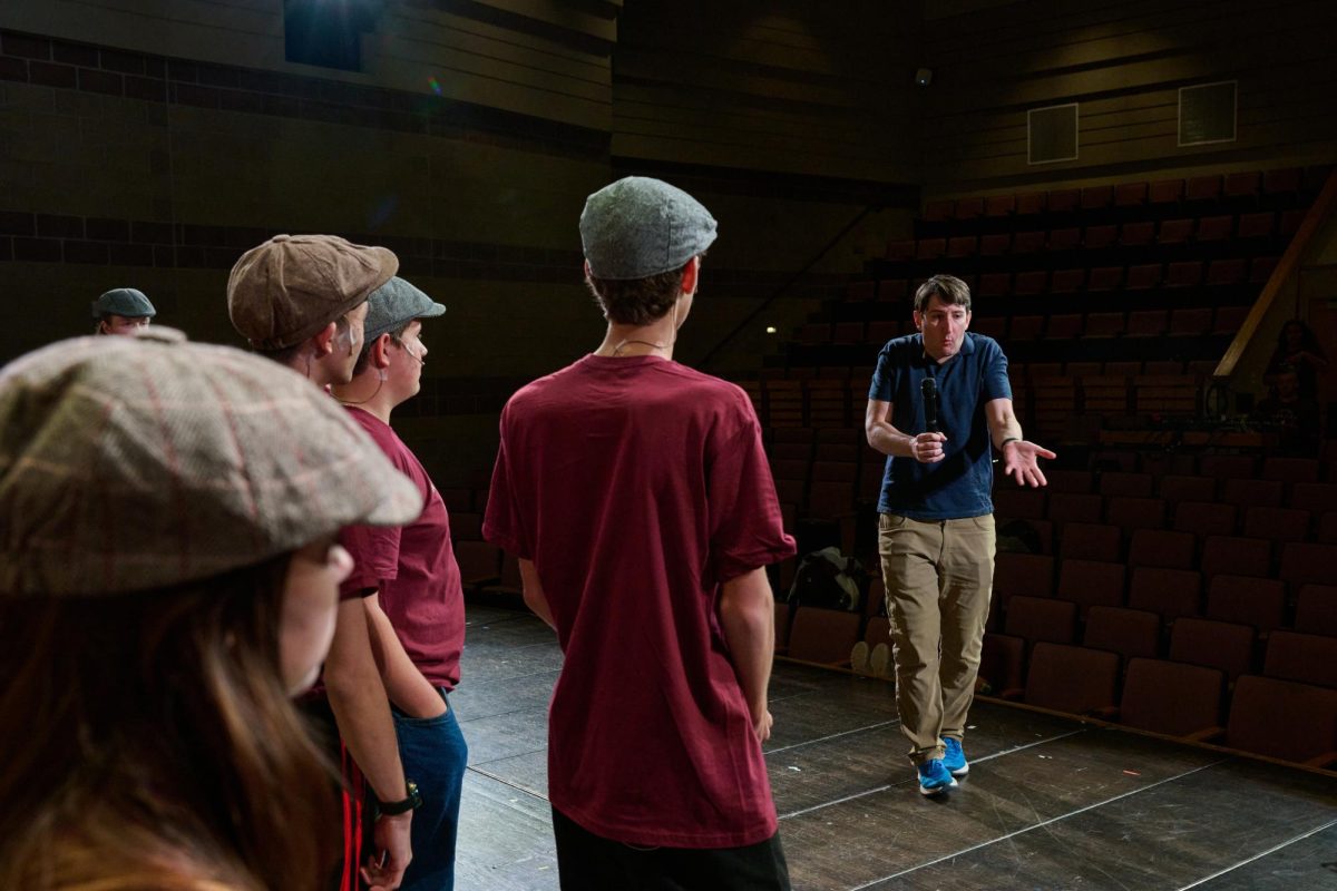 Fankhouser helps the Newsies cast to understand the motivations behind their characters' actions in the song "Seize the Day."